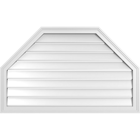 Ekena Millwork Octagonal Top Surface Mount PVC Gable Vent w/ 2"W x 1-1/2"P Brickmould Frame, 42"W x 26"H GVPOT42X2602SF
